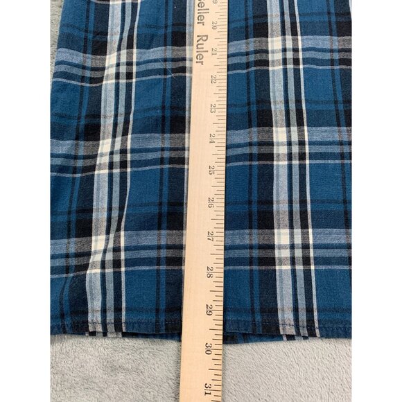 Vintage Big Dogs Shirt Men Large Blue Plaid Button Up Cotton Button Down Y2K - Picture 6 of 8